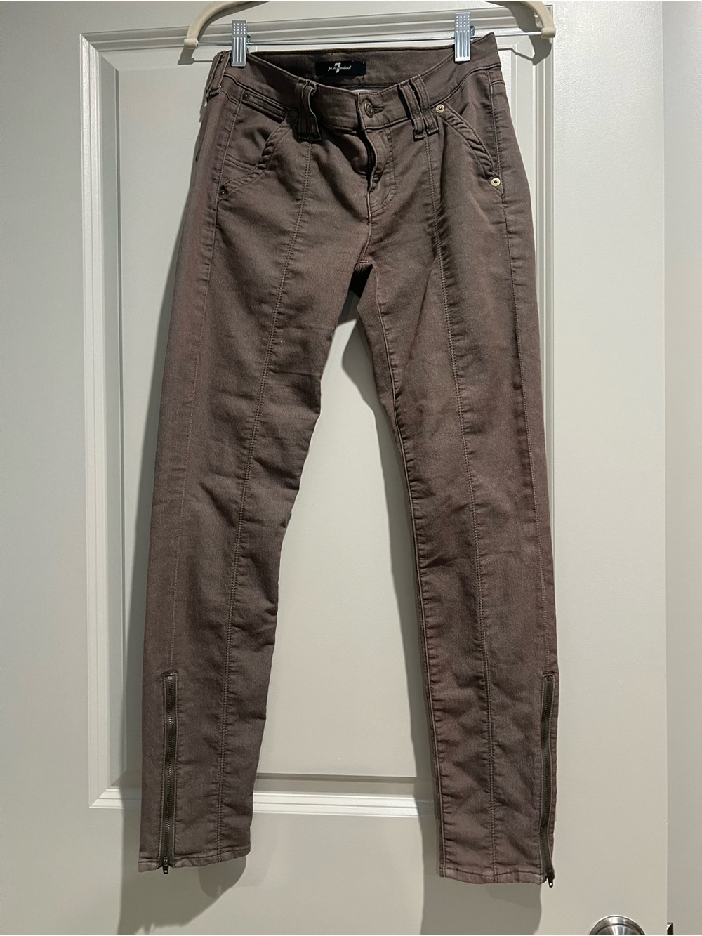 7 For All Mankind Taupe Slim Fit Pants